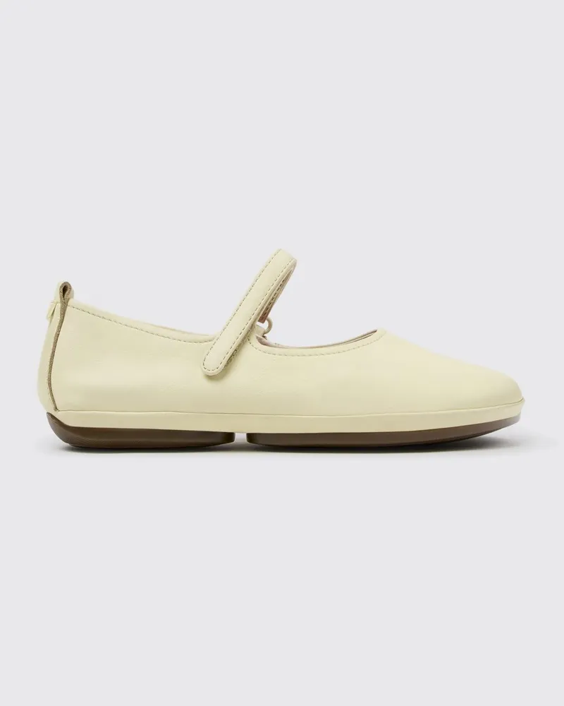 Camper Right Nina Mary Janes aus Kalbsleder mit Klettverschluss Beige