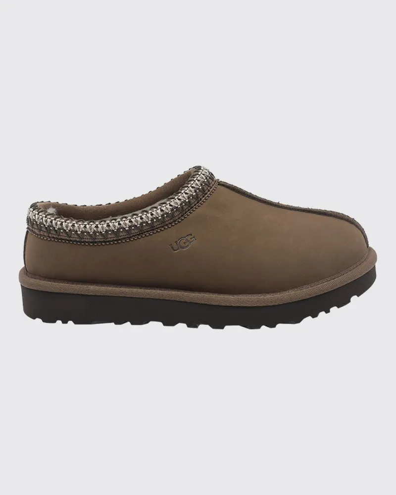 UGG Tasman Sabots aus Veloursleder mit Kontrastnähten und Wollfutter Braun
