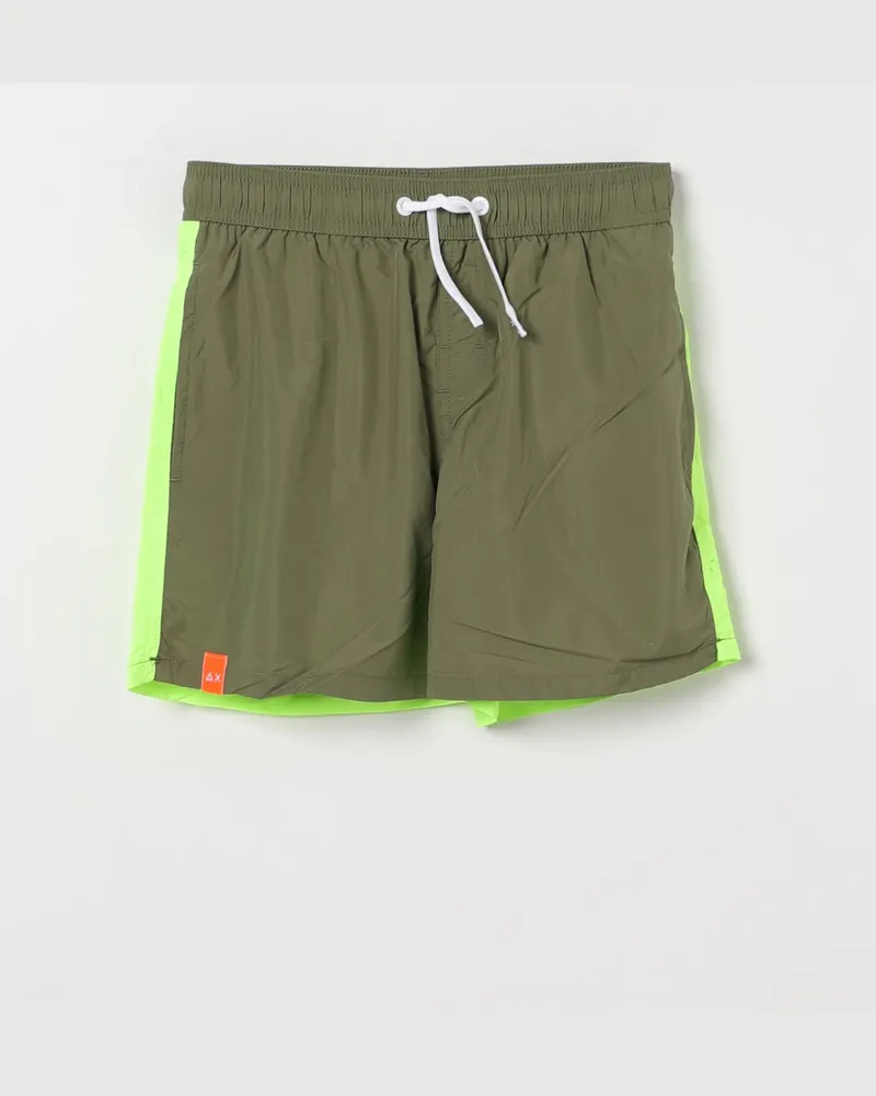 Sun68 Nylon-Boxer-Badehose mit Logo Grün