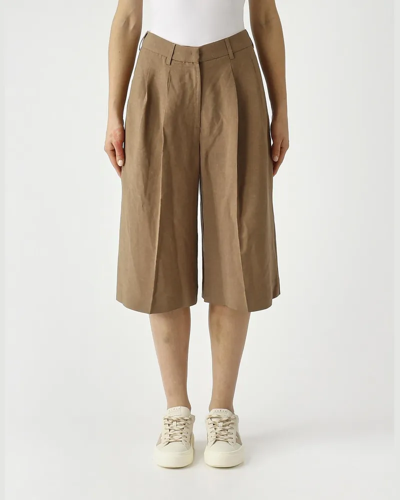 MEIMEIJ Bermuda-Shorts aus Leinenmischung Braun