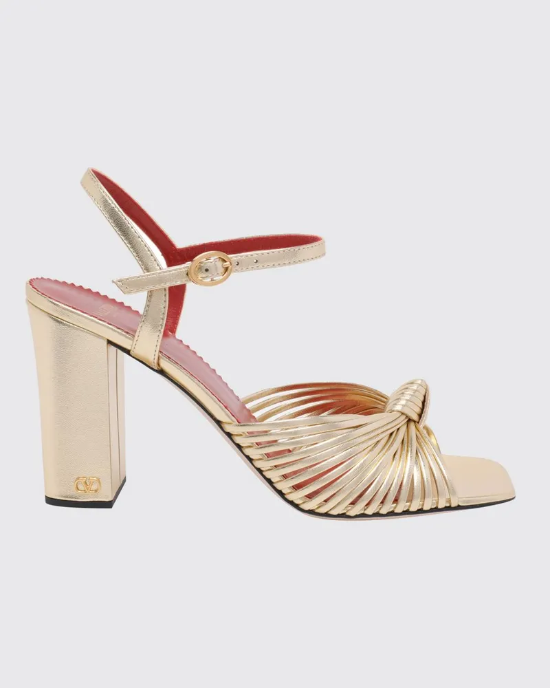 Valentino Garavani Annet Sandale aus laminiertem Leder Gold
