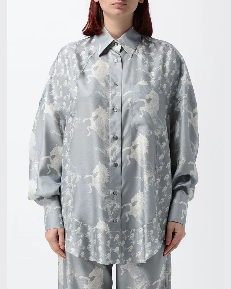 Stella McCartney Relaxed Fit Hemd aus reiner Seide mit Grafikdruck von Dust