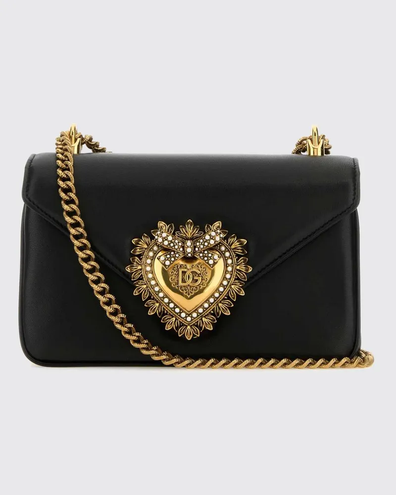 Dolce & Gabbana DOLCE  GABBANA Devotion Mini-Schultertasche Dolce & Gabbana aus Nappaleder mit Heiligem Herz Schwarz