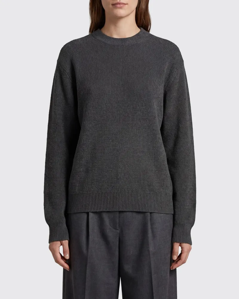 Golden Goose Locker geschnittener Pullover aus Baumwollmischung mit Logo hinten Grau
