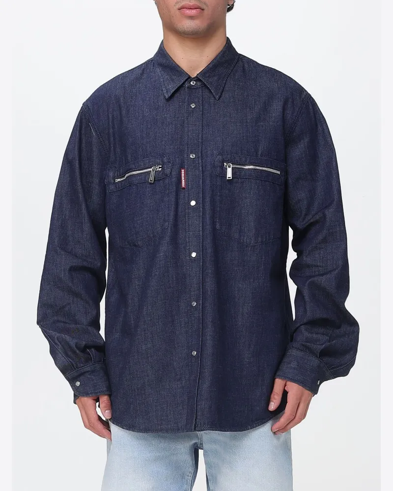 Dsquared2 Freizeithemd aus Baumwolldenim Blau
