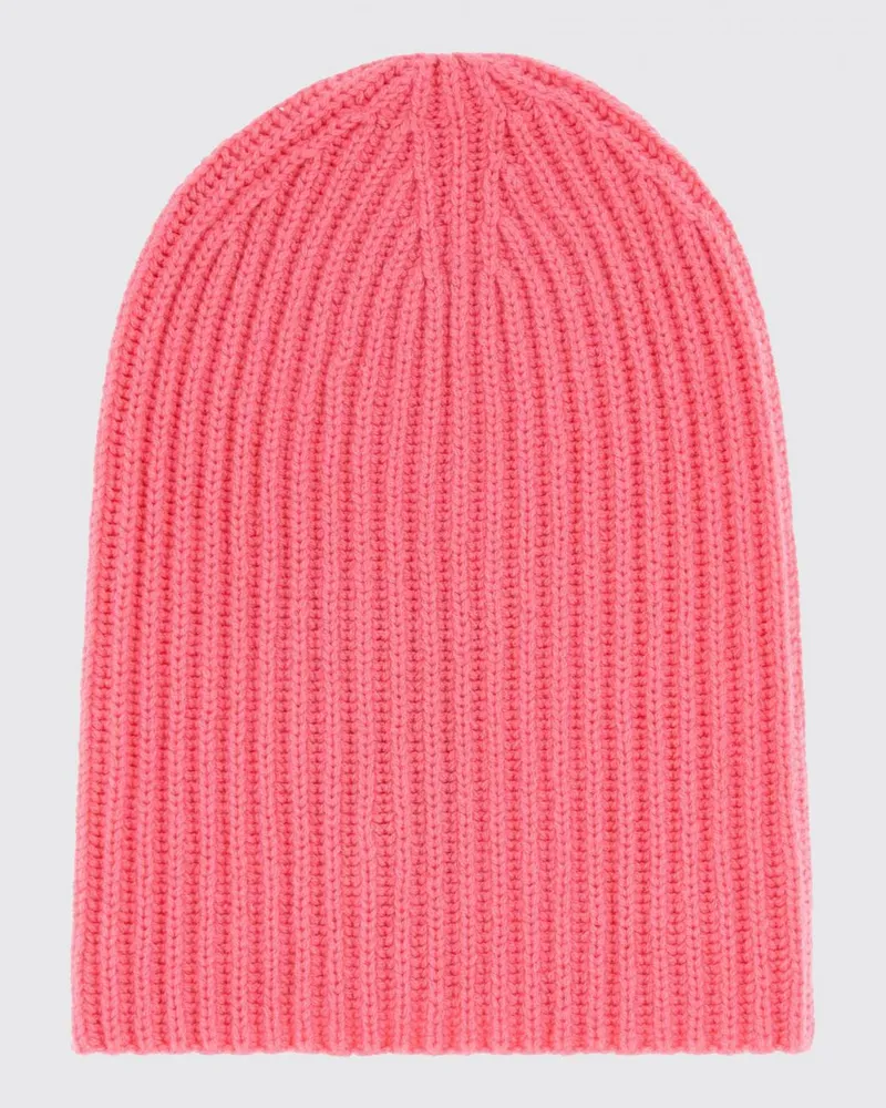 Umit Benan Beanie-Mütze aus 100% Kaschmir mit geripptem Design Pink