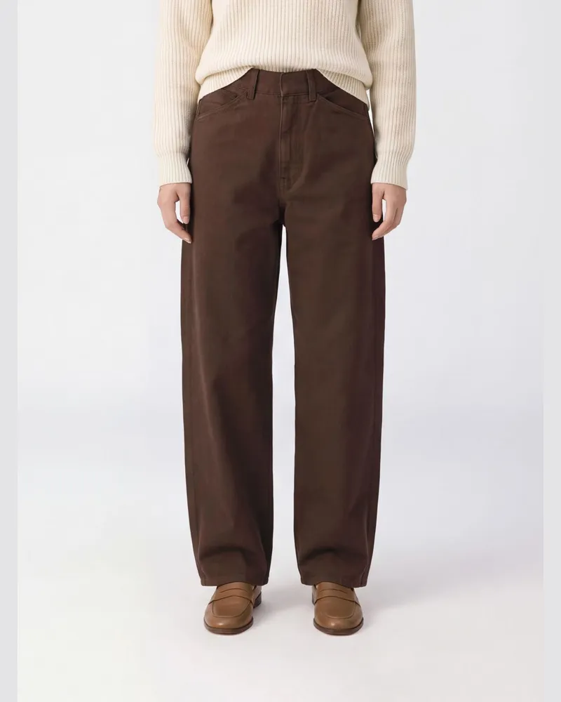 Christophe Lemaire Baggy-Jeans aus Baumwolldenim mit mittlerer Leibhöhe Braun