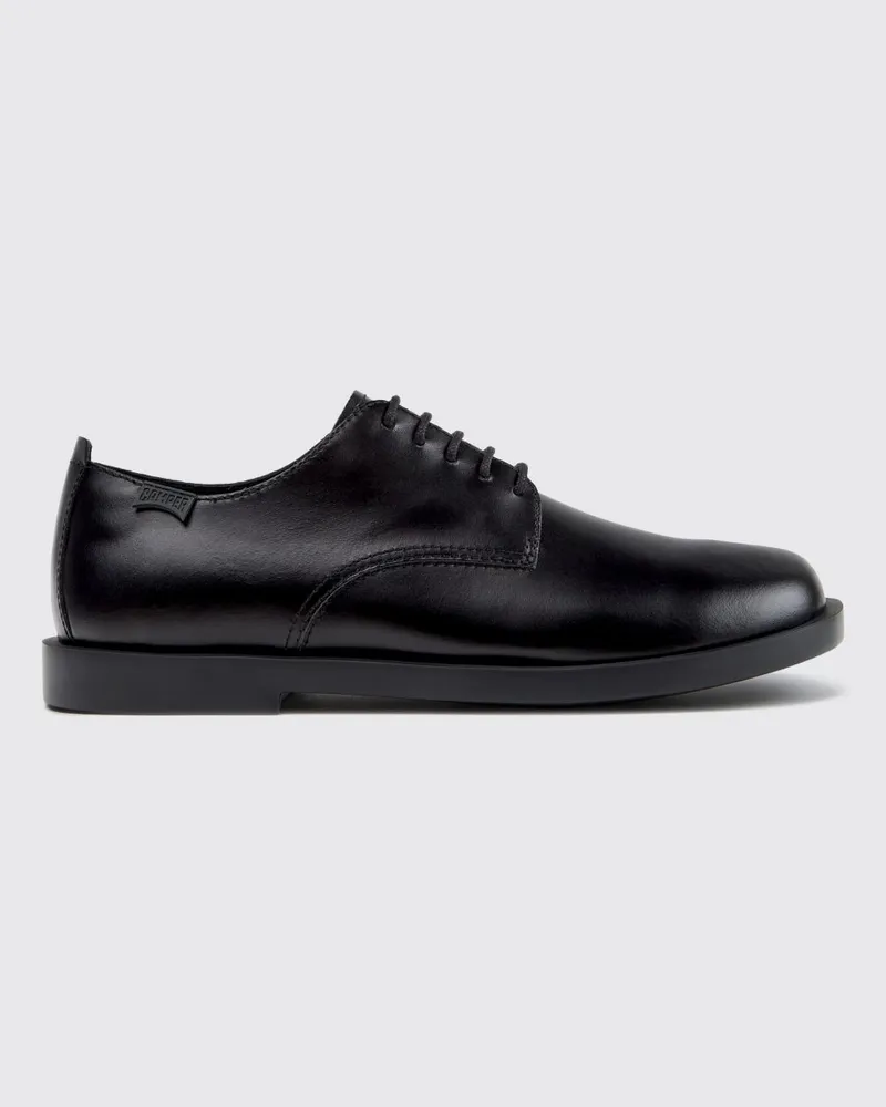 Camper Don Derby-Schuhe von aus glattem Kalbsleder mit XL Extralight®-Sohle Schwarz
