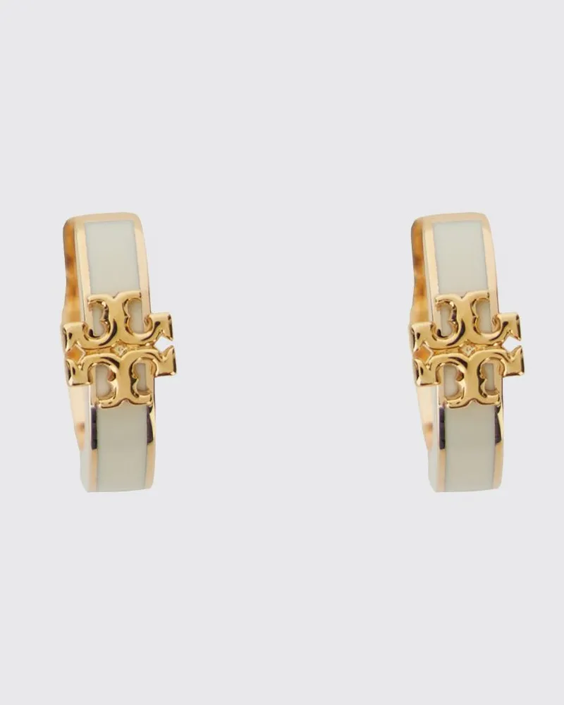Tory Burch Icon-Creolen von aus emailliertem Messing mit Double-T-Logo Gold