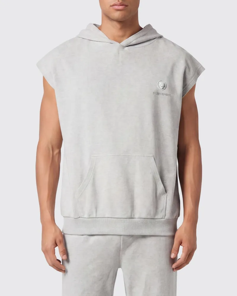 Philipp Plein Kapuzenpullover aus Baumwolle mit Logo Grau