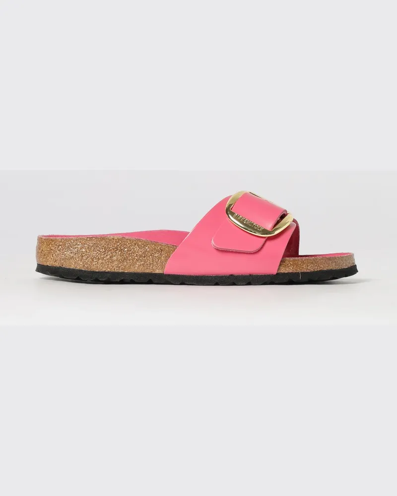 Birkenstock Madrid Big Buckle Sandalen aus gebürstetem Leder Fuchsia