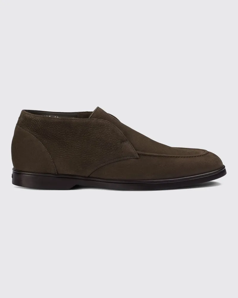 Doucal´s Chukka-Boots aus Kalbsveloursleder mit erhabener Mokassin-Naht Mahagoni