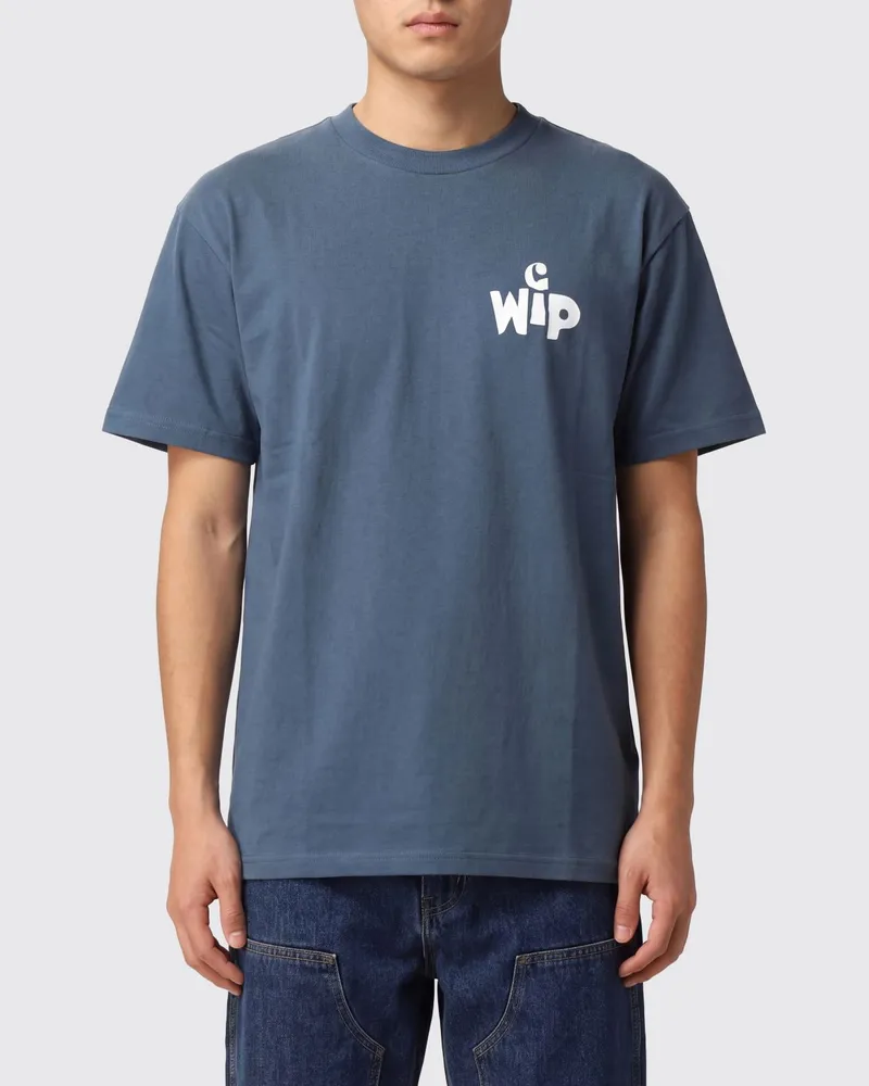 Carhartt WIP T-Shirt aus Bio-Baumwolle mit Grafik- und Slogan-Print Blau