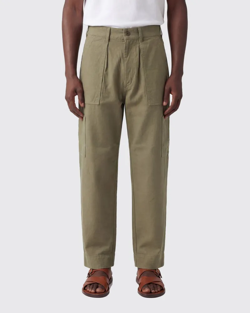 nanamica Regular Hose aus Baumwolle und Seide Kaki