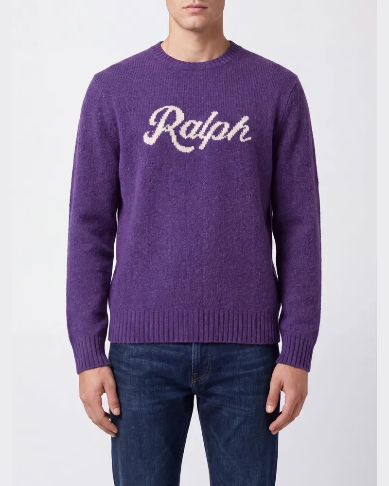 Ralph Lauren Pullover aus Woll-Kaschmir-Mischung mit Jacquard-Logo Violett