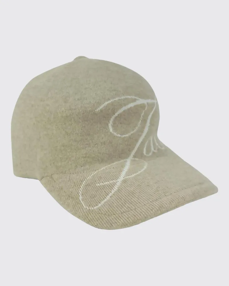 Jacquemus Baseballkappe aus Woll-Kaschmir-Mischung mit Jacquard-Logo Beige