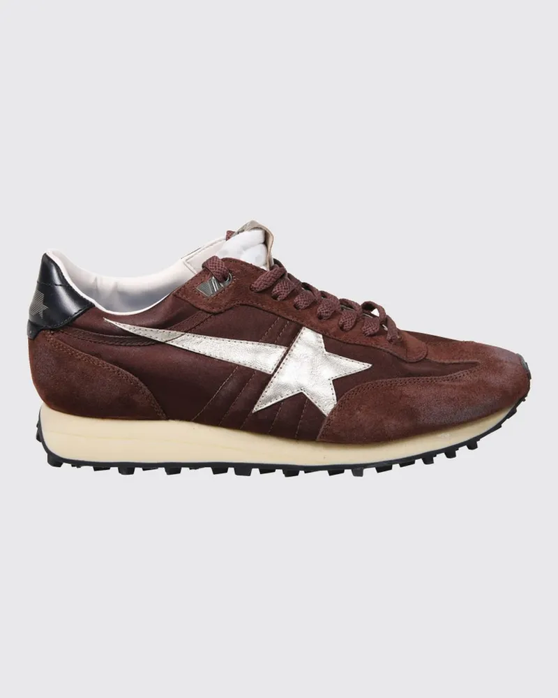 Golden Goose Marathon Sneaker aus Nylon und Leder mit Used-Effekt Braun