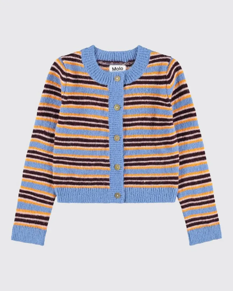 Molo Gestreifte Geraldine Strickjacke für Jungen aus Woll-Alpaka-Mischung Bunt