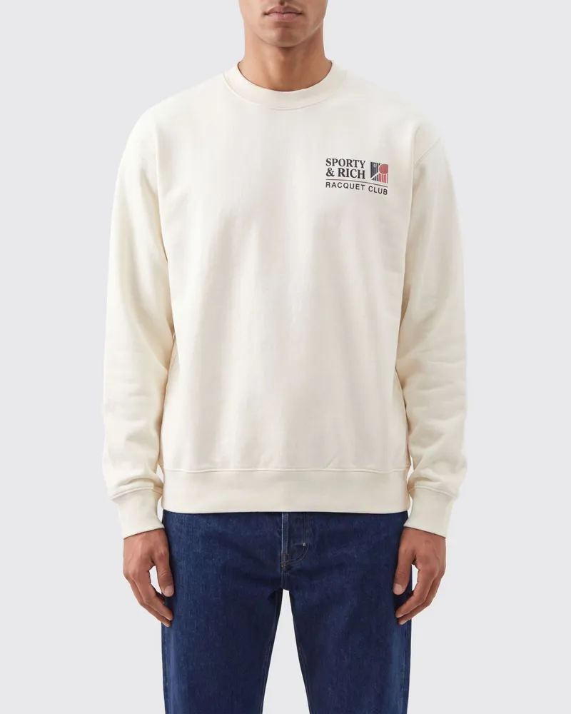 SPORTY & RICH SPORTY  RICH Rundhals-Sweatshirt Sporty & Rich aus Baumwolle mit kontrastierendem Logo-Print Weiß