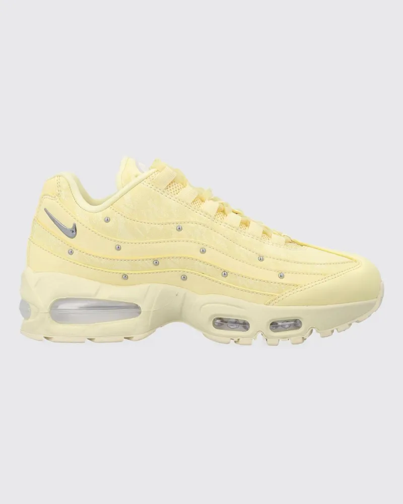 Nike Air Max 95 Big Bubble Leder-Sneaker mit Stickerei und Nietenapplikationen Gelb