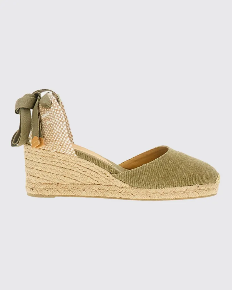 Castañer Carina Espadrilles aus Baumwoll-Canvas Grün