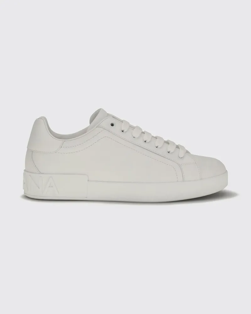 Dolce & Gabbana DOLCE  GABBANA Portofino Sneaker von Dolce & Gabbana aus glattem Kalbsleder mit Logo Weiß