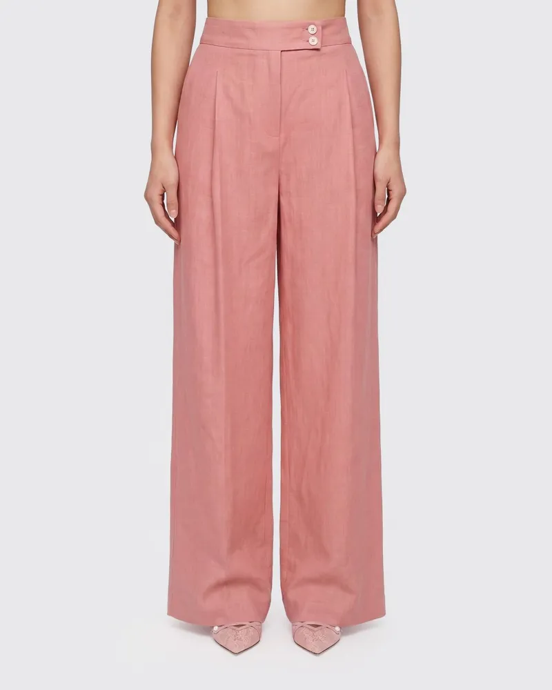 Eleventy Palazzo-Hose aus Leinen Rot