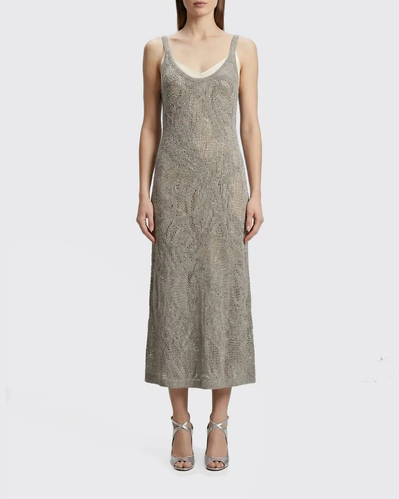 Brunello Cucinelli Kleid damen Mud