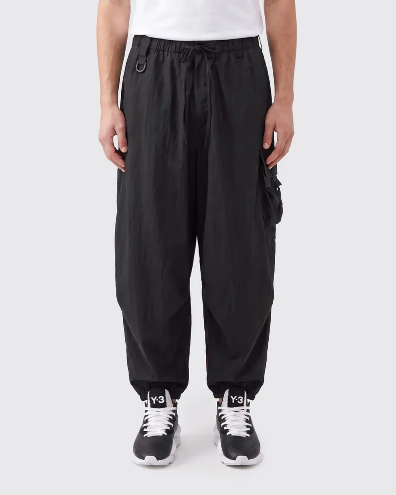 Y-3 Weit geschnittene Cargo-Hose aus Funktionsstoff mit Kordelzug Schwarz