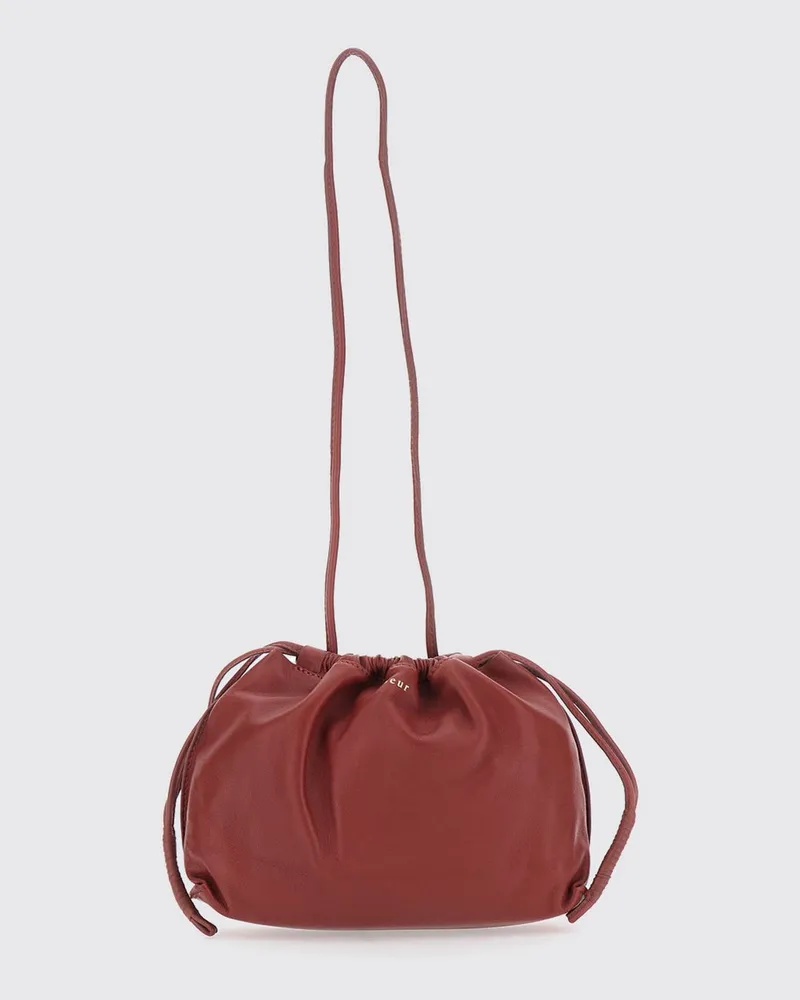 Soeur Kleine Beuteltasche Suzette aus Leder mit Kordelzug Beige