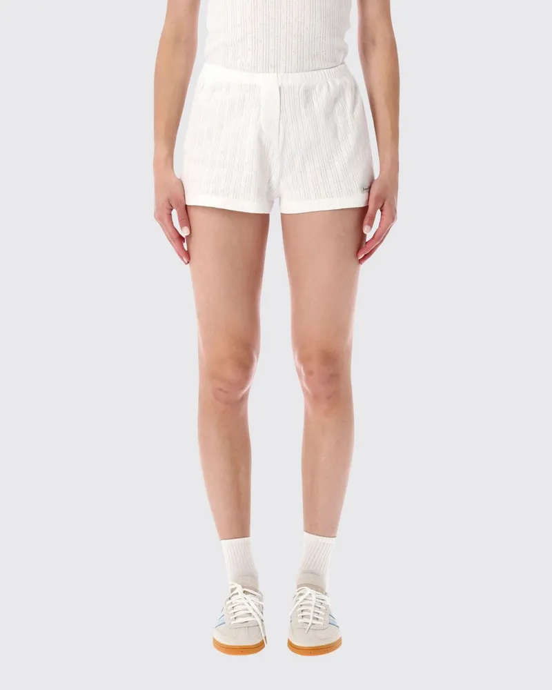 SPORTY & RICH SPORTY  RICH Sporty & Rich Mid-Rise Baumwoll-Jogging-Shorts Weiß
