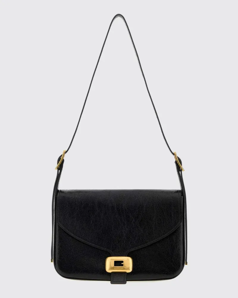 Balenciaga Schultertasche von aus Arena-Lammleder mit Klappe und verstellbarem Henkel Schwarz