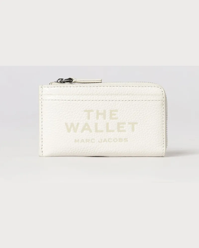 Marc Jacobs The Wallet Geldbörse aus genarbtem Leder Weiß