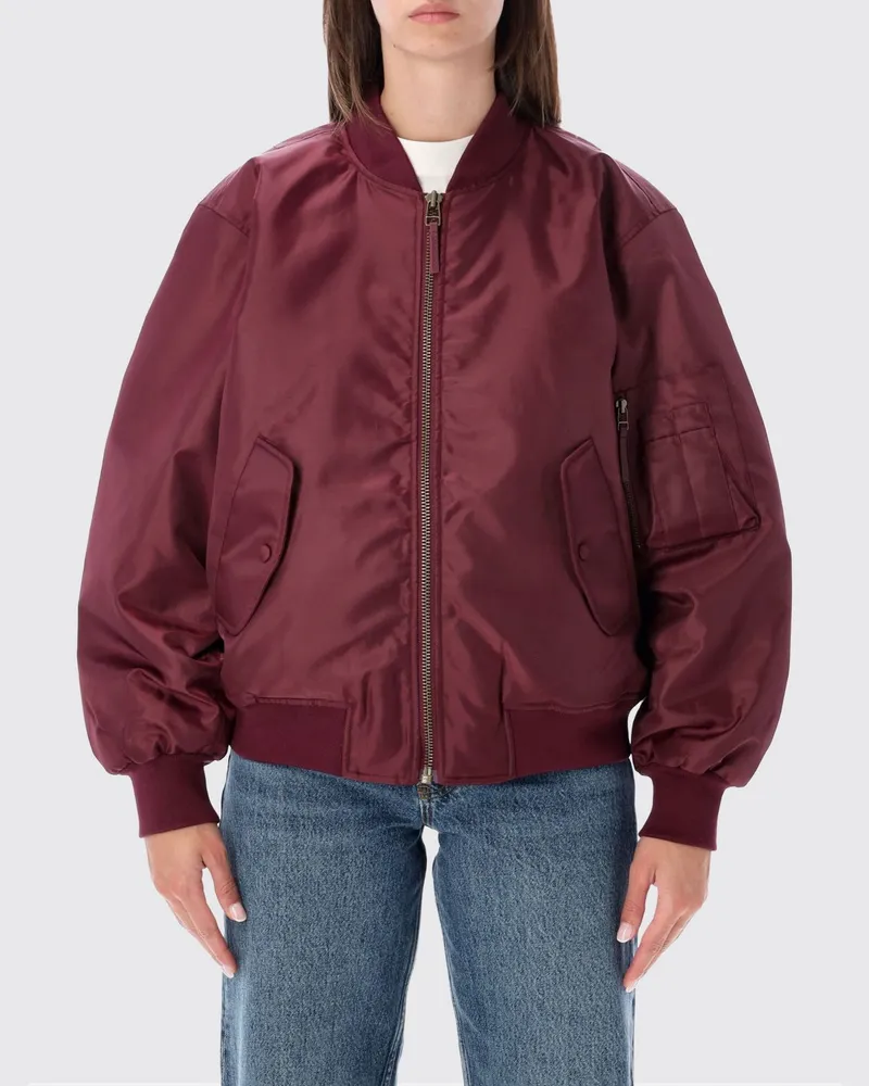 Anine Bing Leon Bomberjacke aus Polyester in Relaxed Fit mit Reißverschluss Burgunderrot