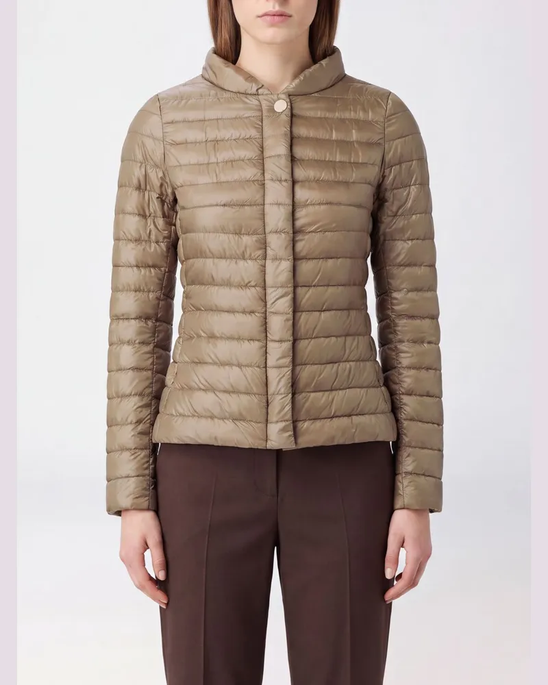 Herno Kurze Slim-Fit-Daunenjacke Elena aus wasserabweisendem Ultralight-Nylon Taubengrau