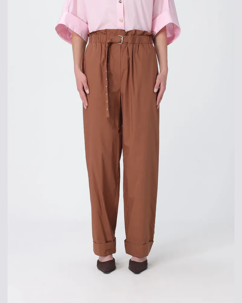 Liu Jo Slim Fit Baumwollhose Braun