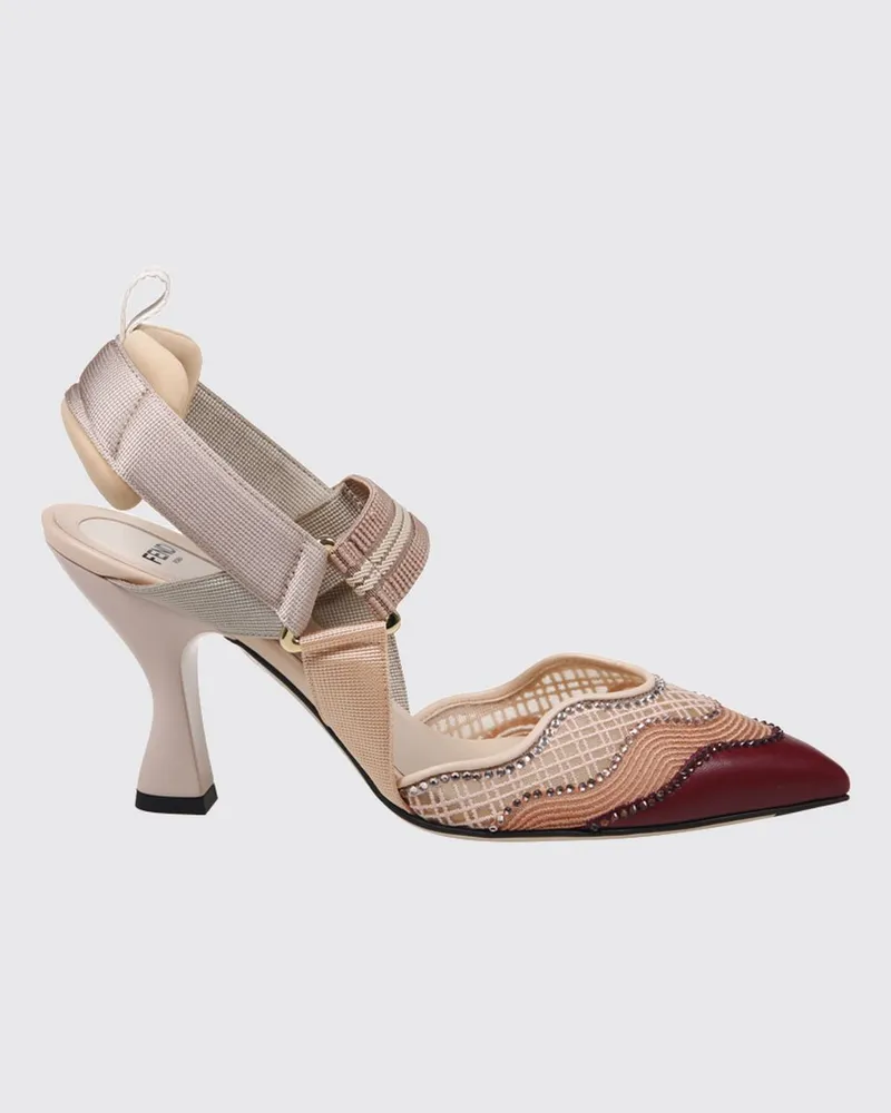 Fendi Colibrì Slingbacks aus besticktem Funktionsgewebe mit Kristallen und hohem Absatz Pink