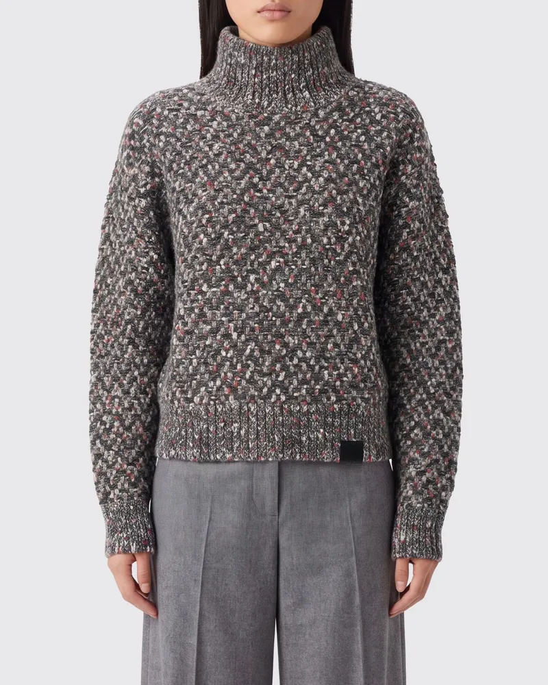 Stella McCartney Rollkragenpullover aus Wollmischung mit abstraktem Muster von Grau