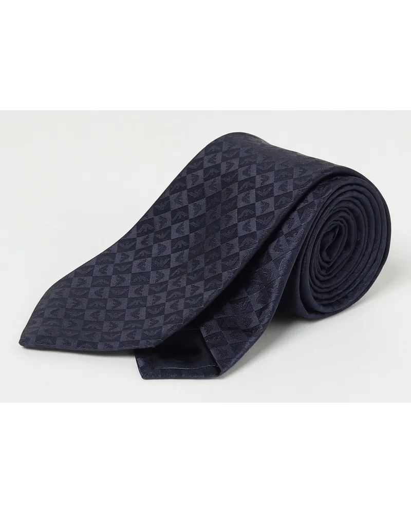Emporio Armani Jacquard-Seidenkrawatte Blau