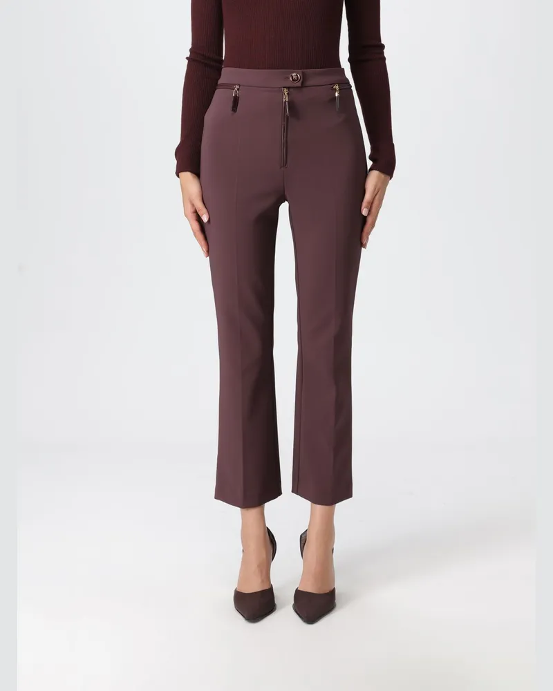 Elisabetta Franchi Hose damen Weinrot