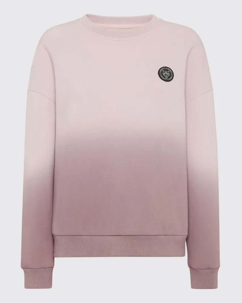 Philipp Plein Jersey-Sweatshirt mit abstraktem Print und überschnittenen Schultern Lachs