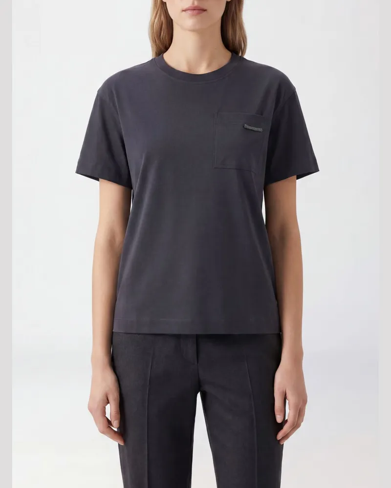 Brunello Cucinelli Baumwoll-T-Shirts Charcoal