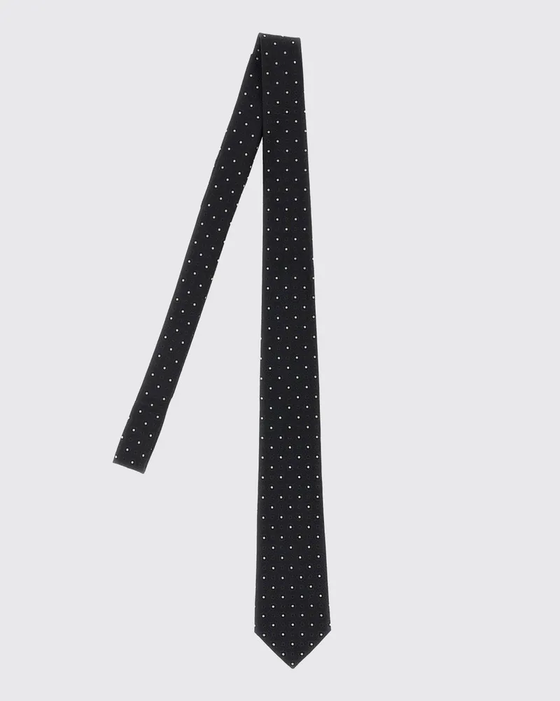 Saint Laurent Festliche Krawatte aus reiner Seide mit Tupfenmuster Blau