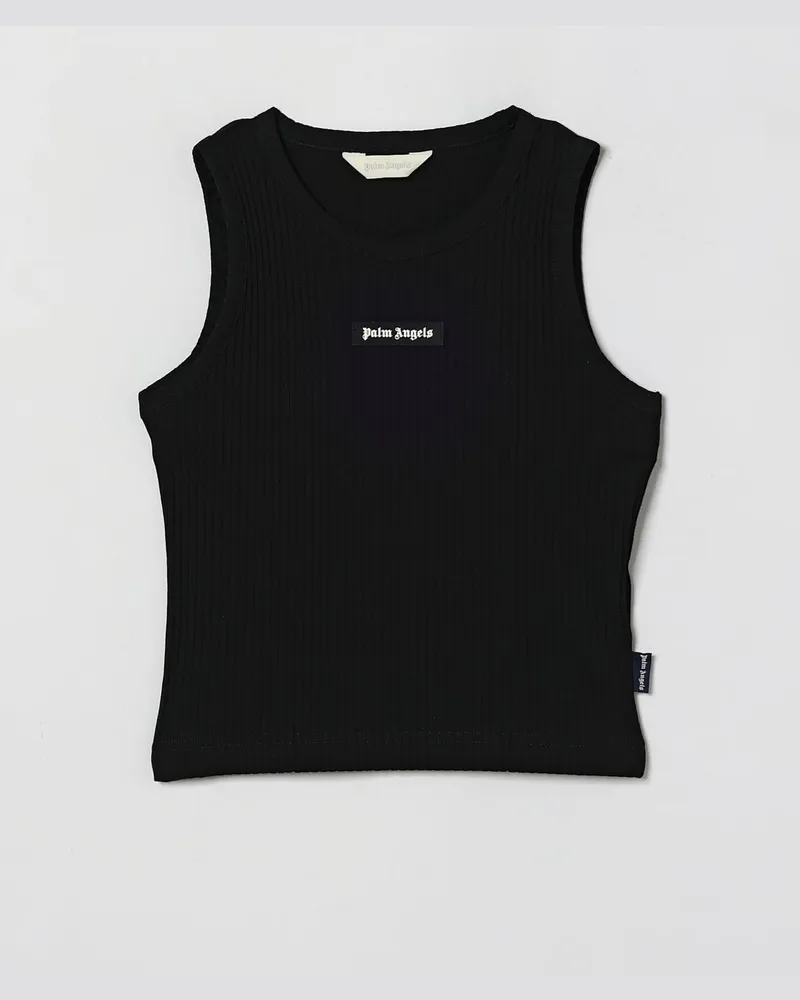 Palm Angels Baumwoll-Top mit Logo Schwarz