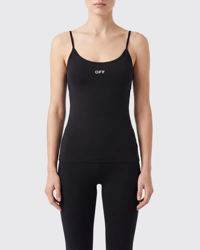 OFF-WHITE Slim-Fit-Sporttop aus Nylon mit Kontrastlogo Schwarz