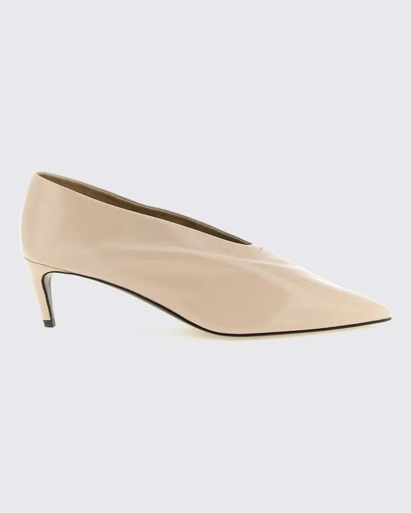 KHAITE Miriam Pumps aus drapiertem Leder mit mittelhohem Stiletto-Absatz Beige