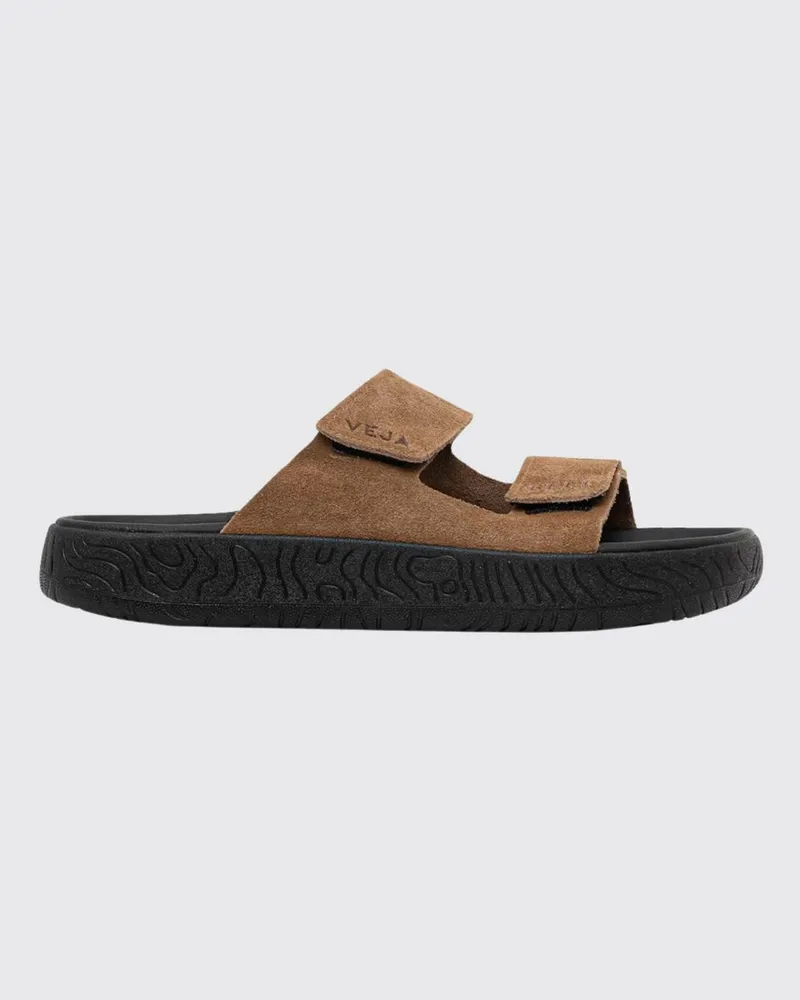 VEJA Etna Sandalen aus Veloursleder mit Klettverschluss Braun