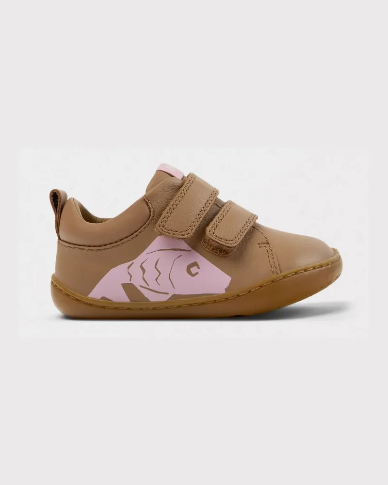 Camper Twins Sneakers aus bedrucktem Leder Nude
