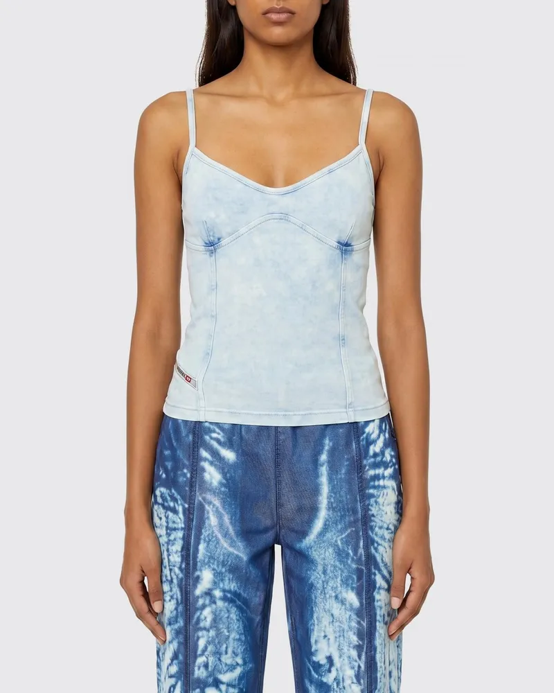 Diesel Stretch-Baumwolltop Hellblau