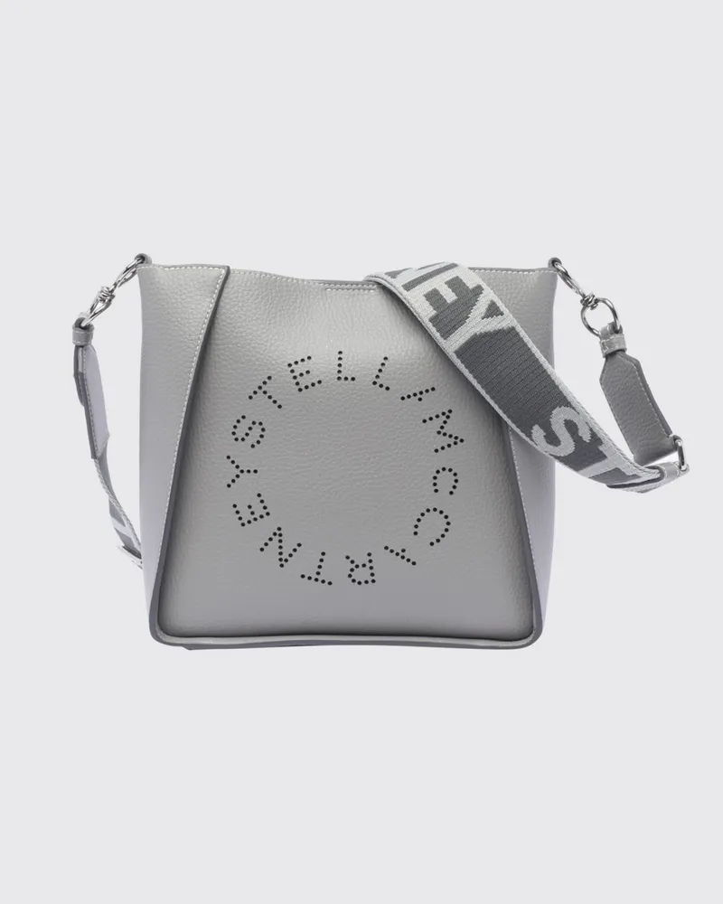 Stella McCartney Umhängetasche aus Kunstleder mit perforiertem Logo Grau